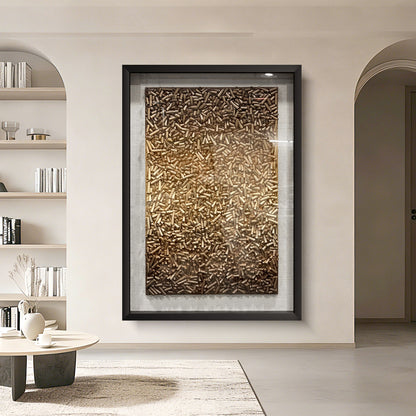 Hand Painted Foam Cylinder Wall Art, Solid Wood Frame with Tempered Glass