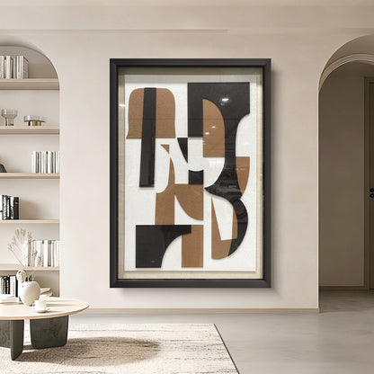 Modern minimalist 3D relief decorative painting, handcrafted from sandstone with a sleek and stylish texture.