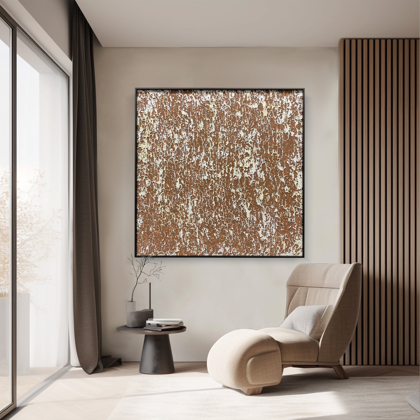 Handmade Mixed-Media Wall Art - Large Textured Painting