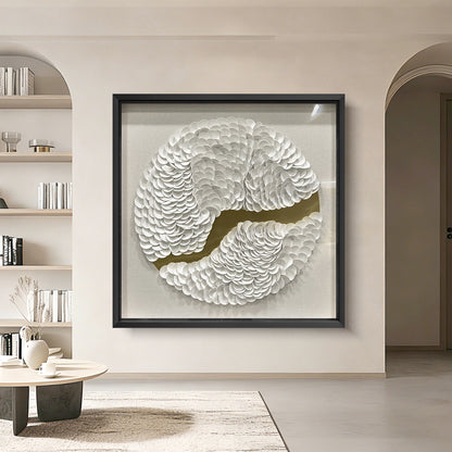 Luxury Corporate Wall Sculpture – Leather & Brushed Gold Metal Relief