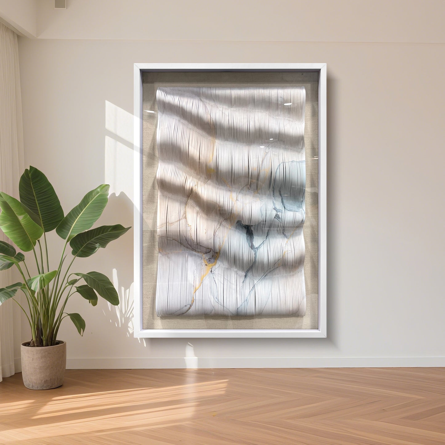 Handcrafted 3D paper art wall decor, featuring modern three-dimensional design and exquisite artistic texture.