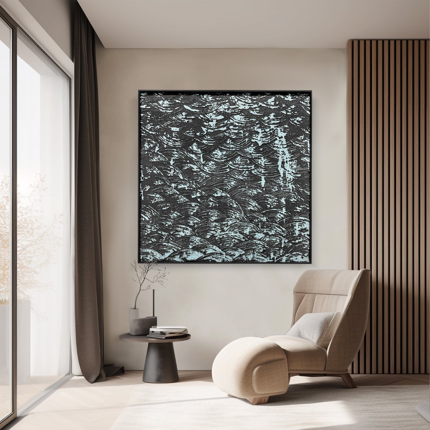 Abstract Ocean Scale Texture Painting - Luxury Wall Decor