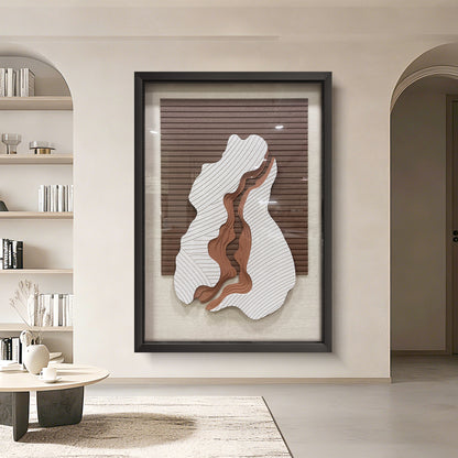Modern minimalist 3D relief decorative painting, hand-drawn with sandstone texture, simple and stylish.