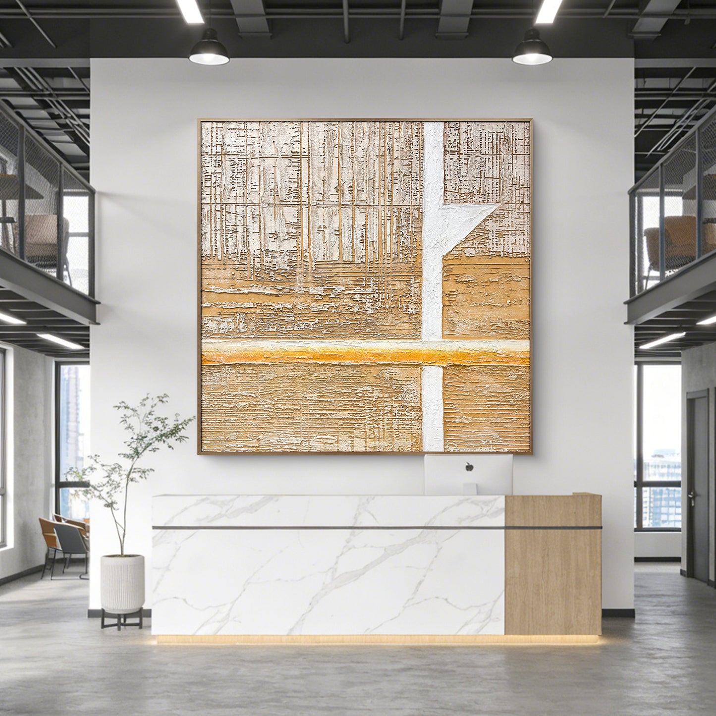 Architectural Neutral Textured Wall Art for Interior Design Projects