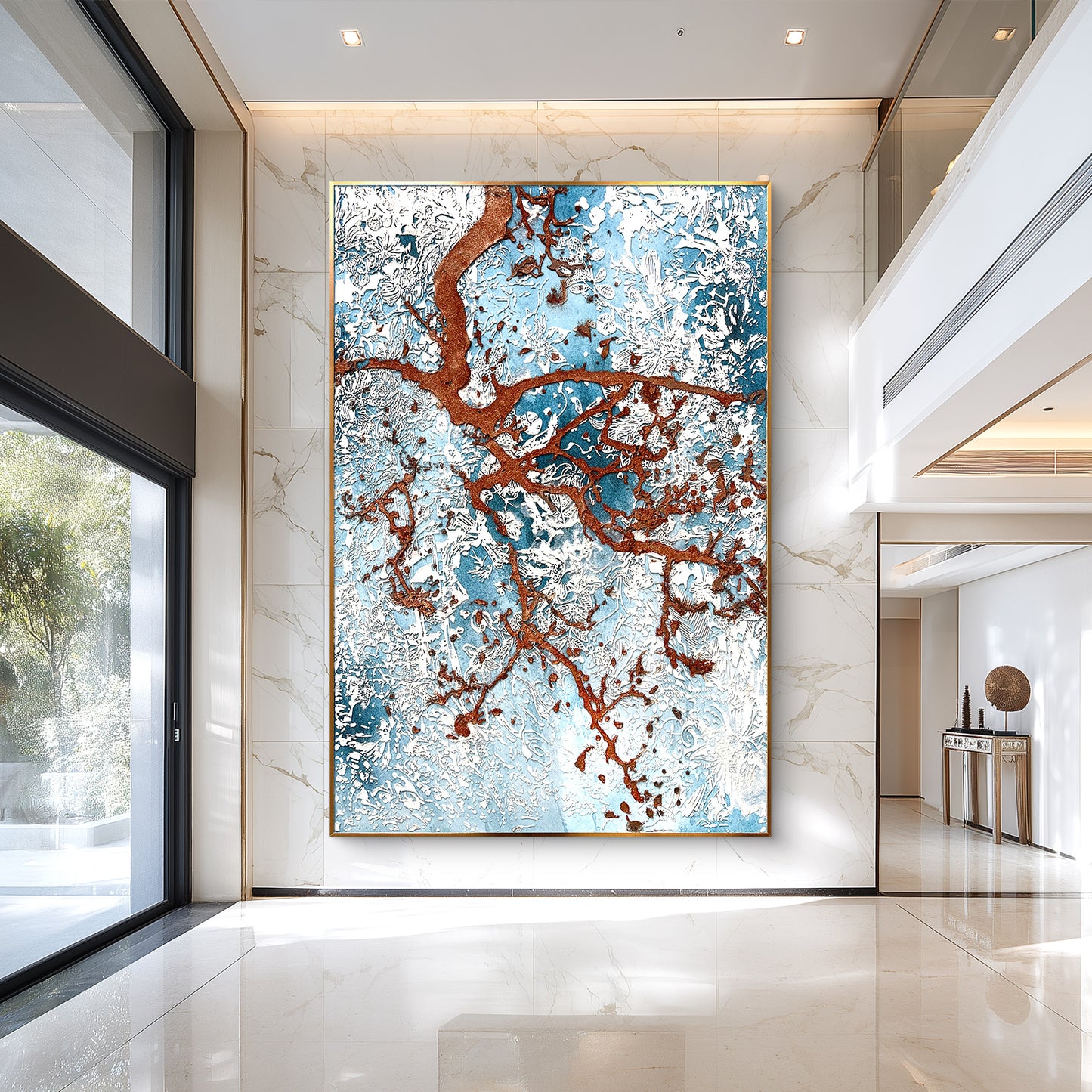 Winter Trees Large Canvas Art, ideal wall decor for living room and bedroom above bed.
