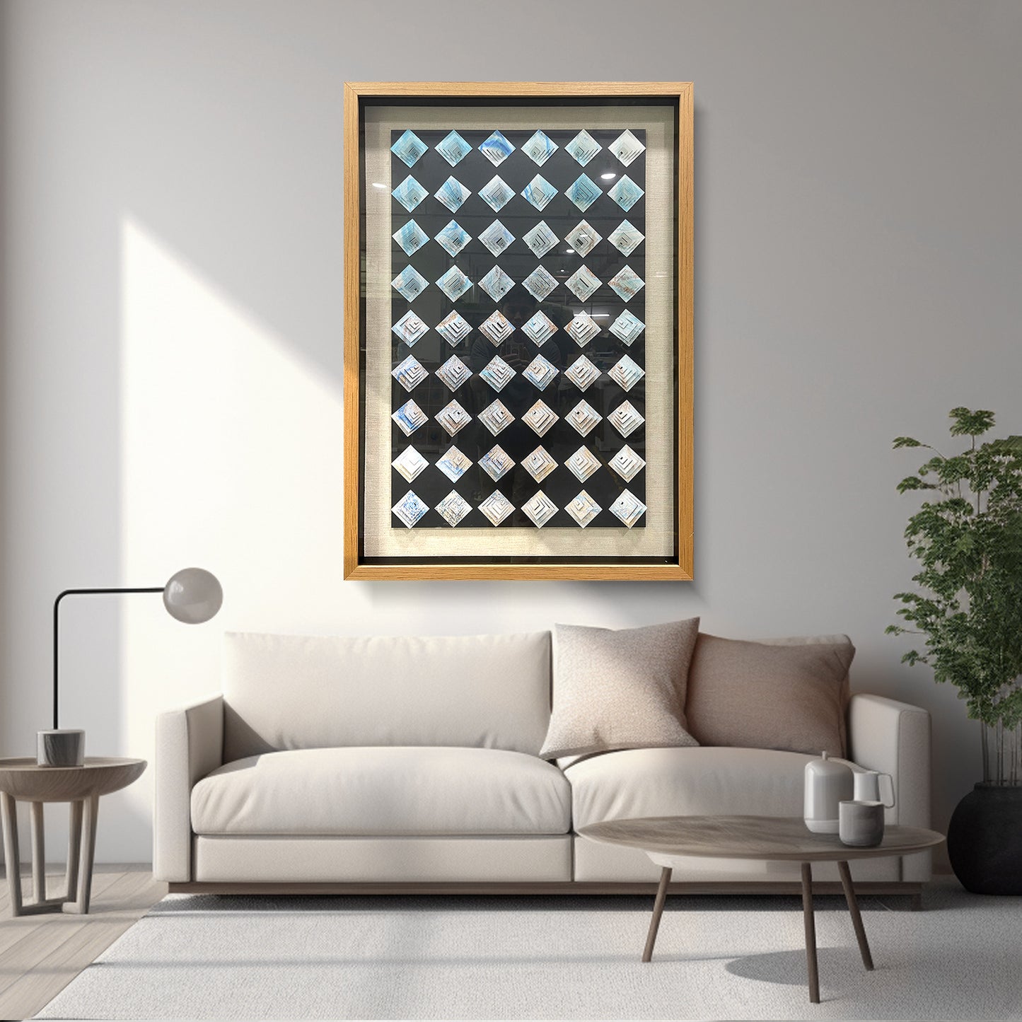 Abstract Iridescent Metal Patchwork Wall Art - Modern Relief