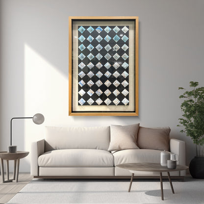 Abstract Iridescent Metal Patchwork Wall Art - Modern Relief