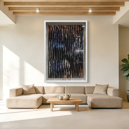 Abstract Thermal-Bent Aluminum Strip Wall Art
