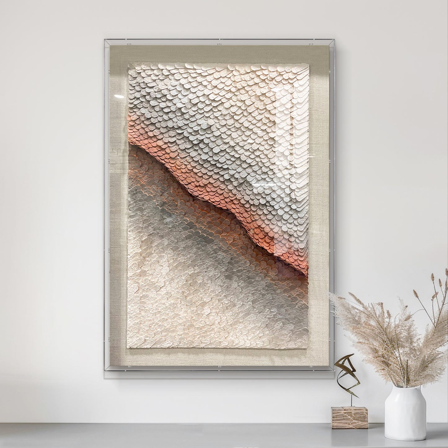 3D Layered Paper Sculpture Wall Art - Modern Geometric Relief