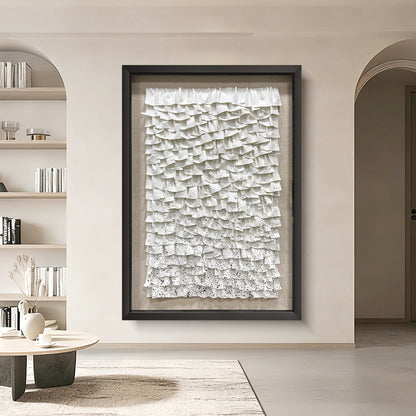 Handcrafted 3D Wall Art, Modern Minimalist Style with Integrated Leather & Solid Wood Frame