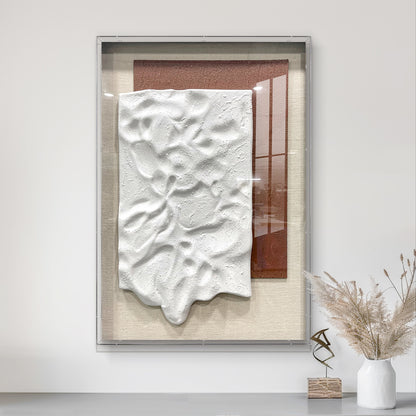 Decorative Relief Wall Panel – Wood Frame with Tempered Glass Surface