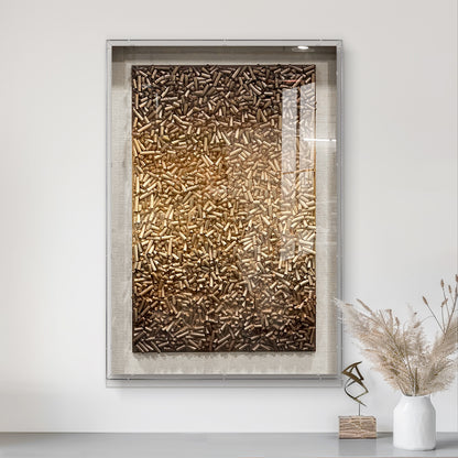 Hand Painted Foam Cylinder Wall Art, Solid Wood Frame with Tempered Glass