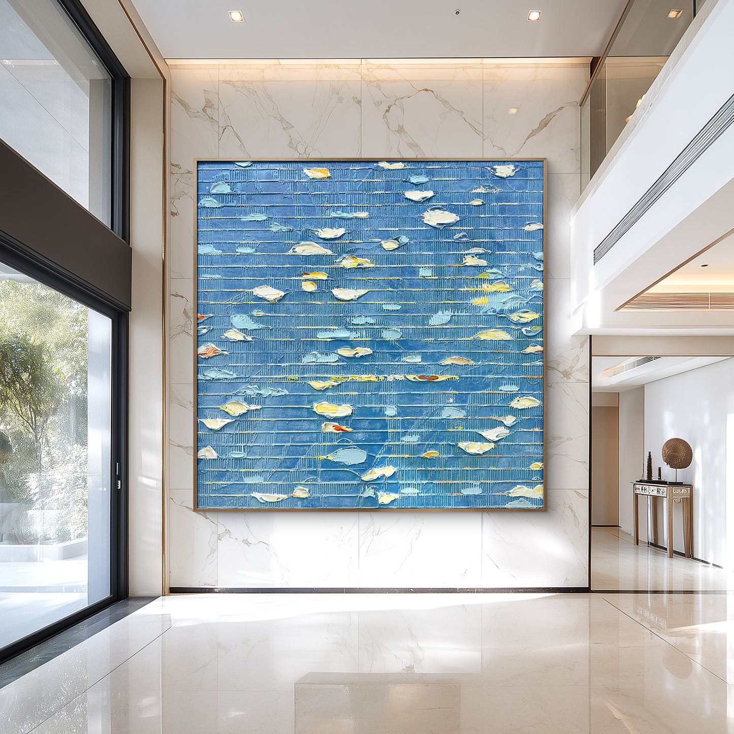 Coastal-Inspired Blue Abstract Wall Decor