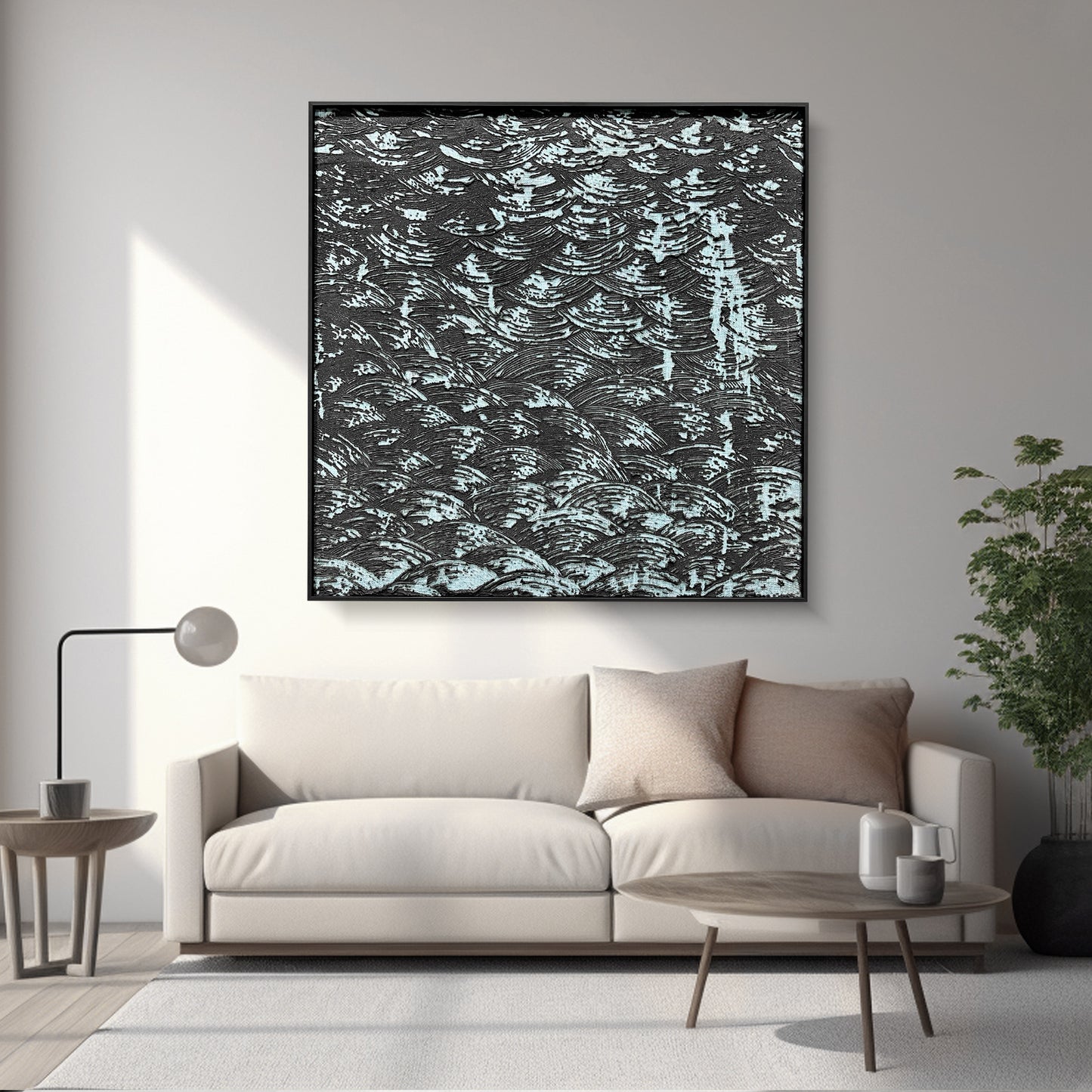 Abstract Ocean Scale Texture Painting - Luxury Wall Decor