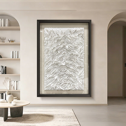 Handcrafted 3D leather wall art, featuring distinctive three-dimensional texture and sophisticated artistic detailing.
