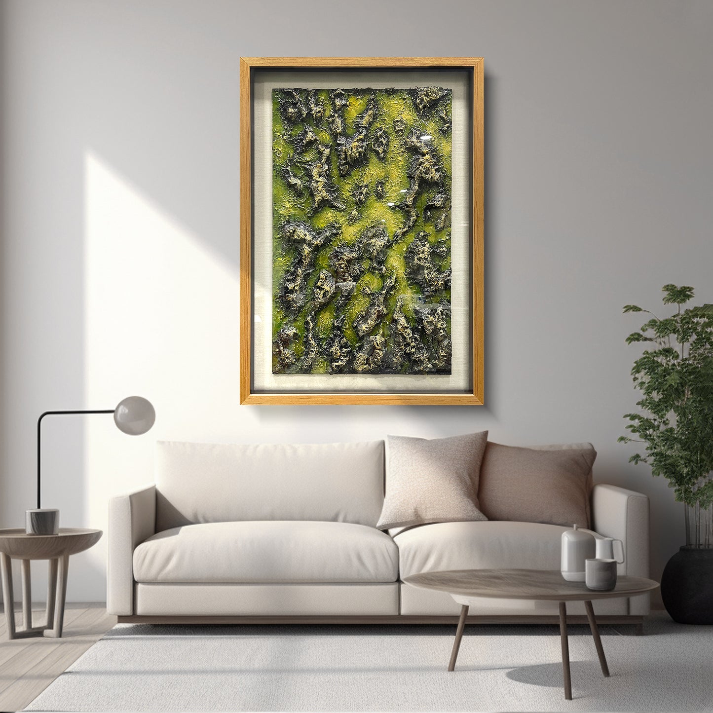 Abstract Fluid Double-Layer Relief Art - Earth Tone Desert Wavy