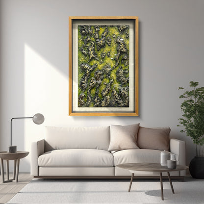 Abstract Fluid Double-Layer Relief Art - Earth Tone Desert Wavy