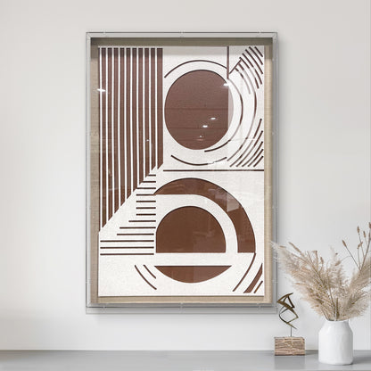 Creative geometric wide-format wall artwork, featuring a unique three-dimensional design and striking visual appeal.