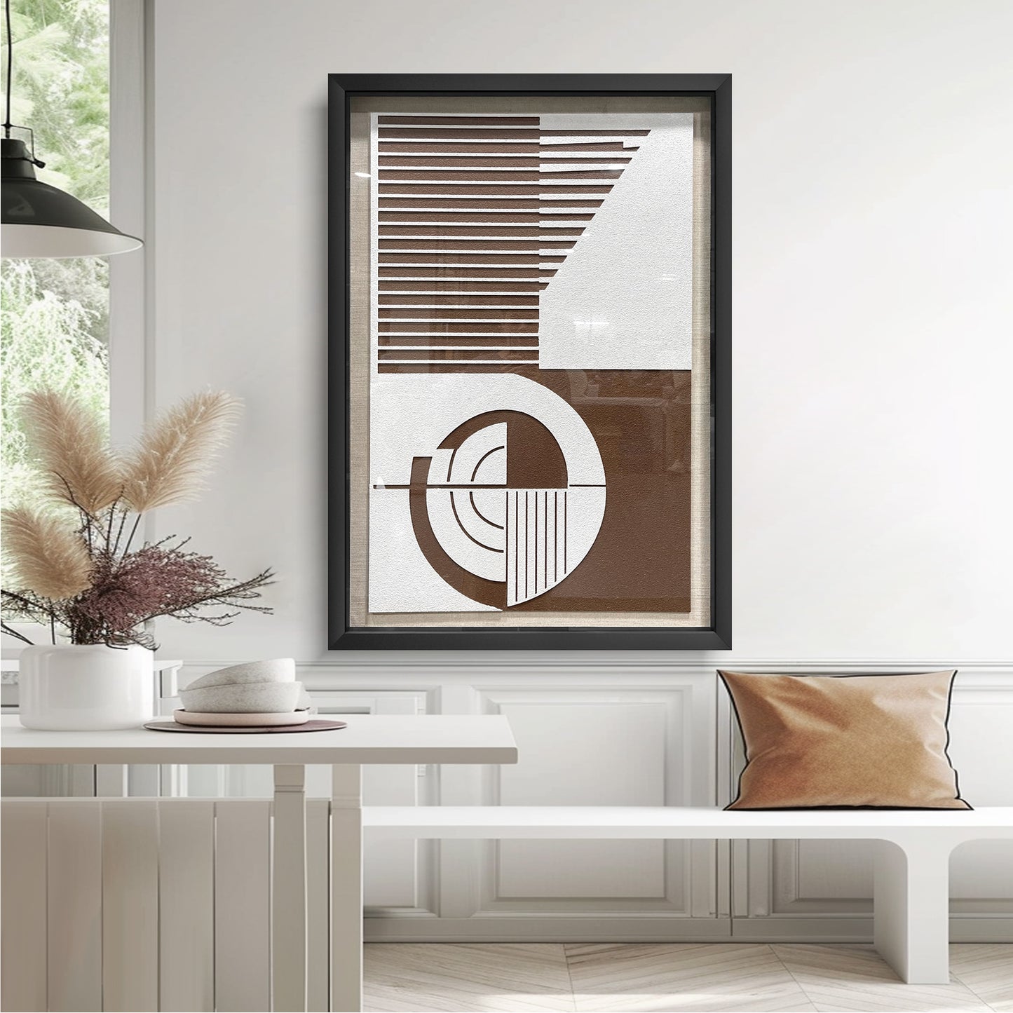 Chunky Textured Wood Carving - Heavy Impasto 3D Relief Decor