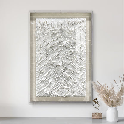 Handcrafted 3D leather wall art, featuring distinctive three-dimensional texture and sophisticated artistic detailing.