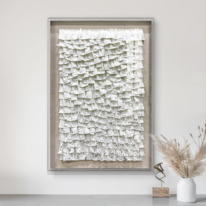 Handcrafted 3D Wall Art, Modern Minimalist Style with Integrated Leather & Solid Wood Frame