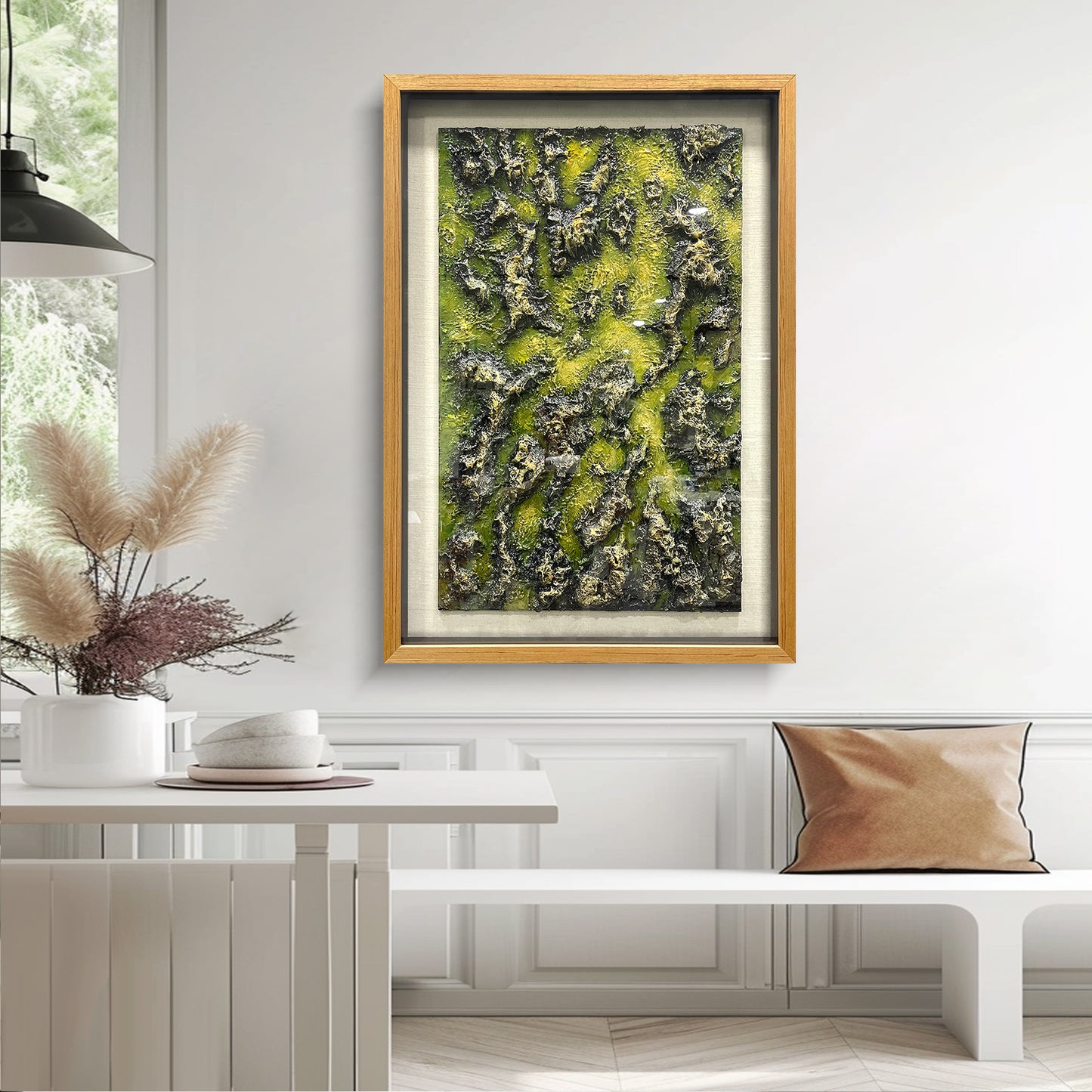 Abstract Fluid Double-Layer Relief Art - Earth Tone Desert Wavy