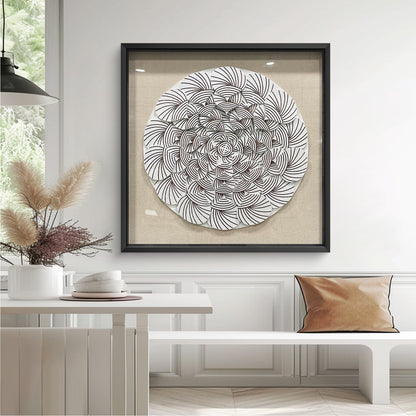 Abstract Gradient Wood Peg Mosaic Art - Textured 3D Shadow Box
