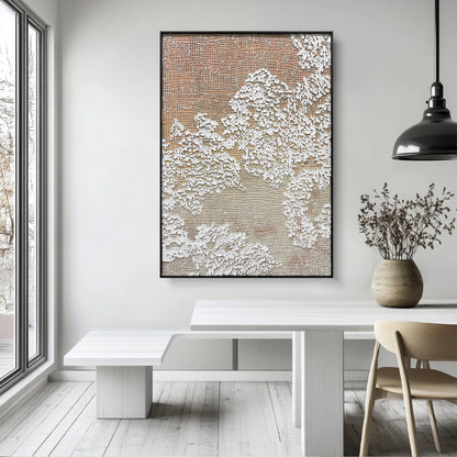 High-End Textured Grid Oil Painting - Modern Wall Art