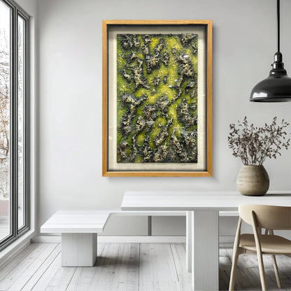 Abstract Fluid Double-Layer Relief Art - Earth Tone Desert Wavy