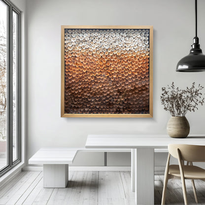 Wood Paper Flower Shadow Box - Modern 3D Wall Sculpture