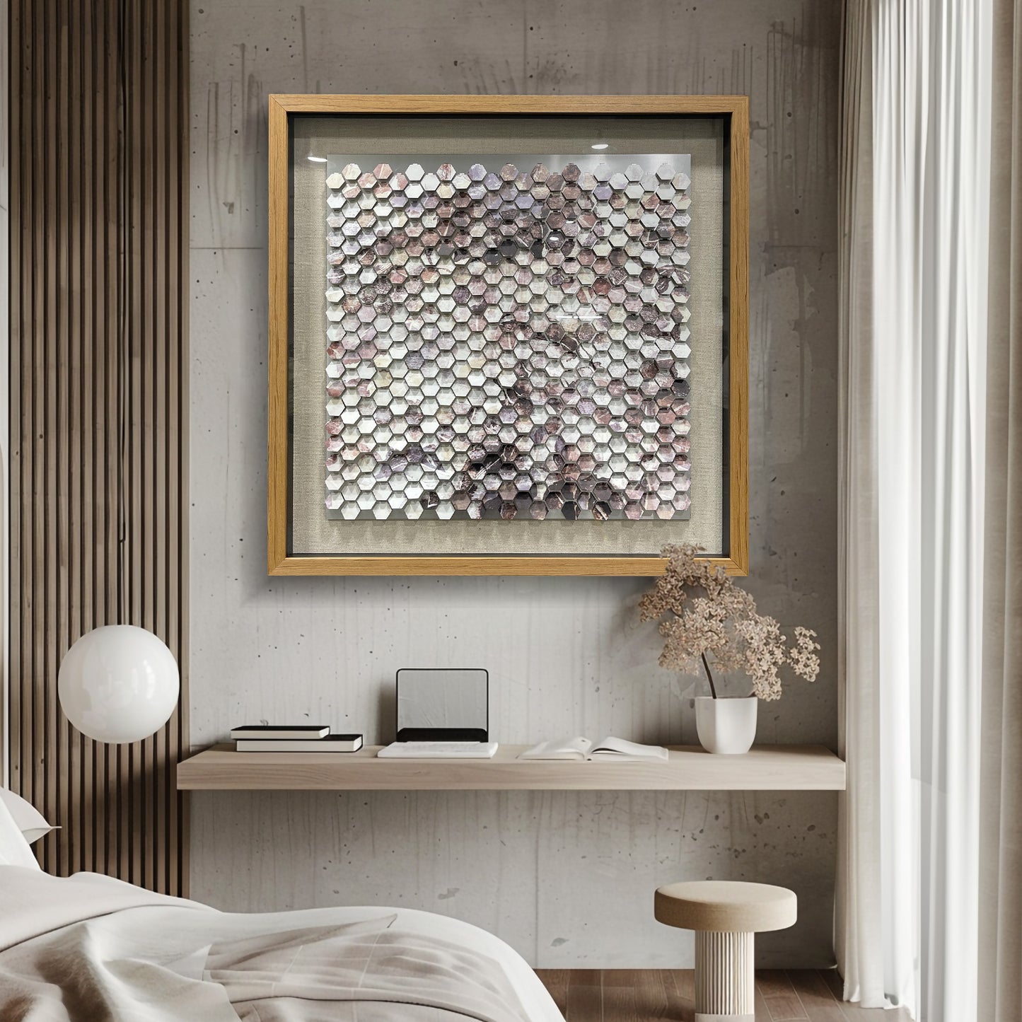 Modern Geometric Metal Mosaic Wall Art - Abstract Luxury Sculpture