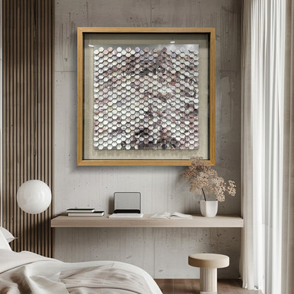 Modern Geometric Metal Mosaic Wall Art - Abstract Luxury Sculpture