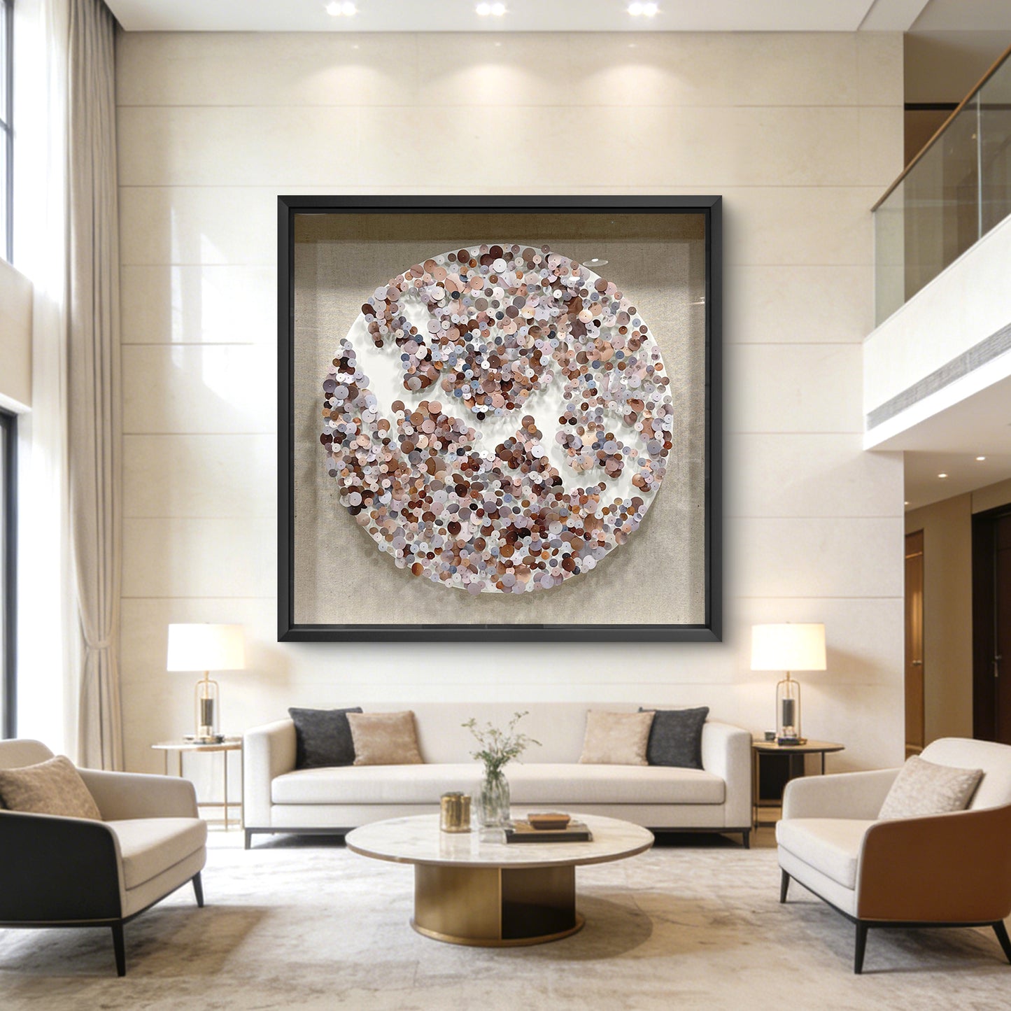 Modern Dimensional Nail Sequin Wall Sculpture