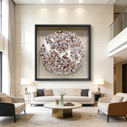 Modern Dimensional Nail Sequin Wall Sculpture