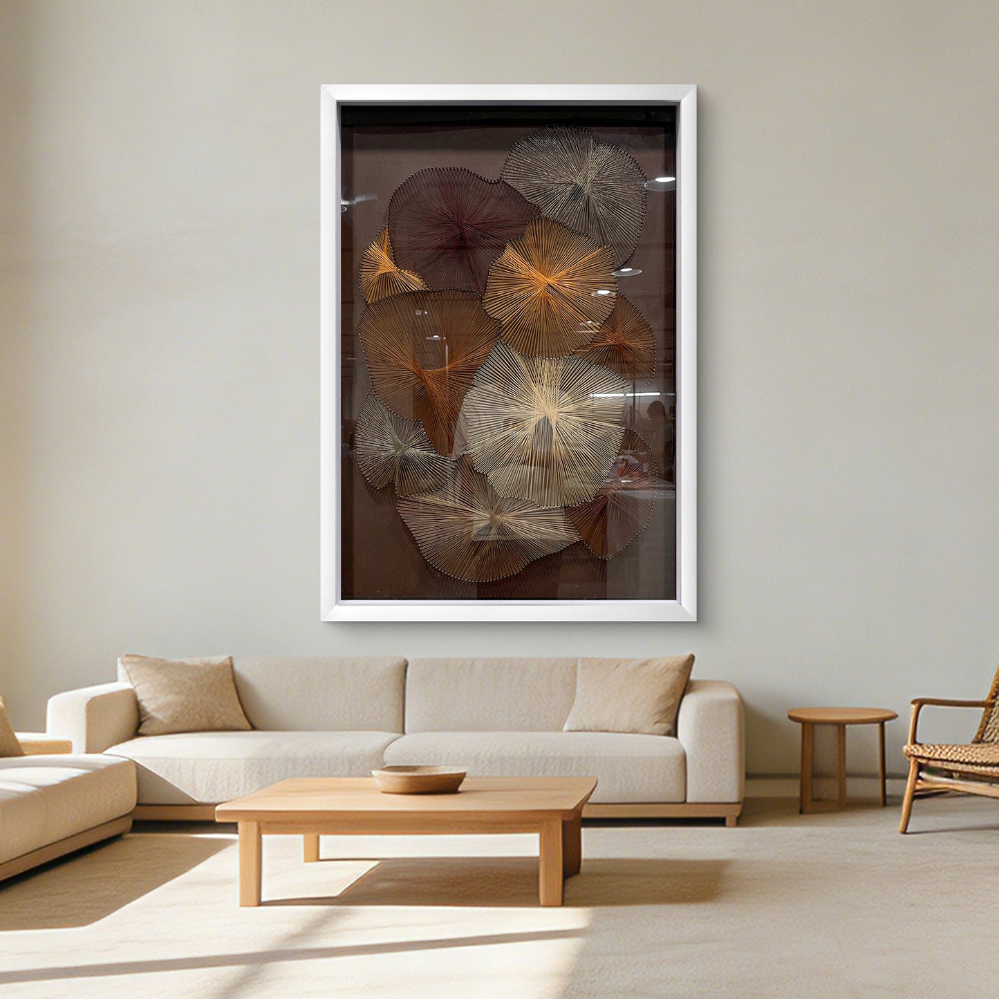Luxury Textile Blossom Wall Panel Contemporary Thread Artwork