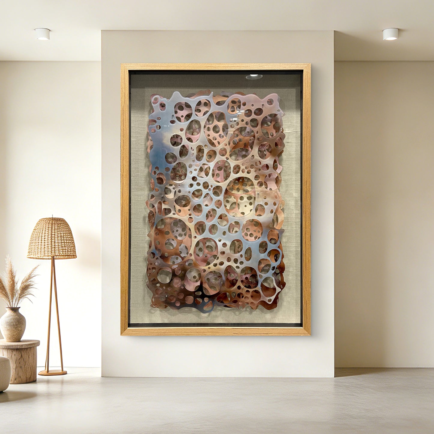 Sculpted Acrylic Wall Art Organic Perforated Hanging Artwork