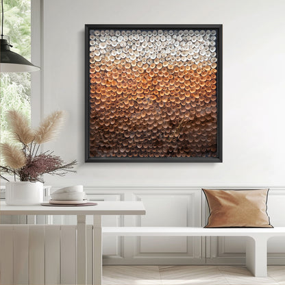 Wood Paper Flower Shadow Box - Modern 3D Wall Sculpture