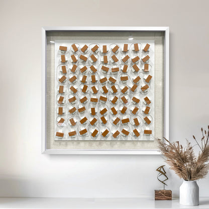 Hand-Painted Carved Wood Wall Art - Modern 3D Relief Panel