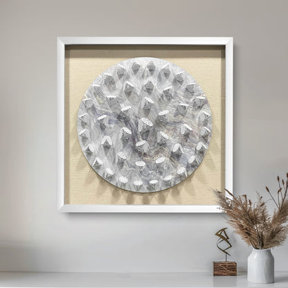 Minimalist Terracotta Wood Block Grid Art - Modern Geometric Panel