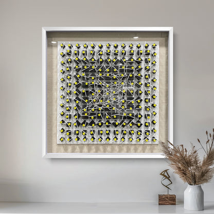 Abstract Carved & Painted Wall Sculpture - 3D Textured Art