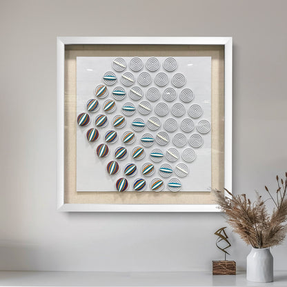 Modern Kinetic Geometric Wood Wall Art - Striped Relief Sculpture