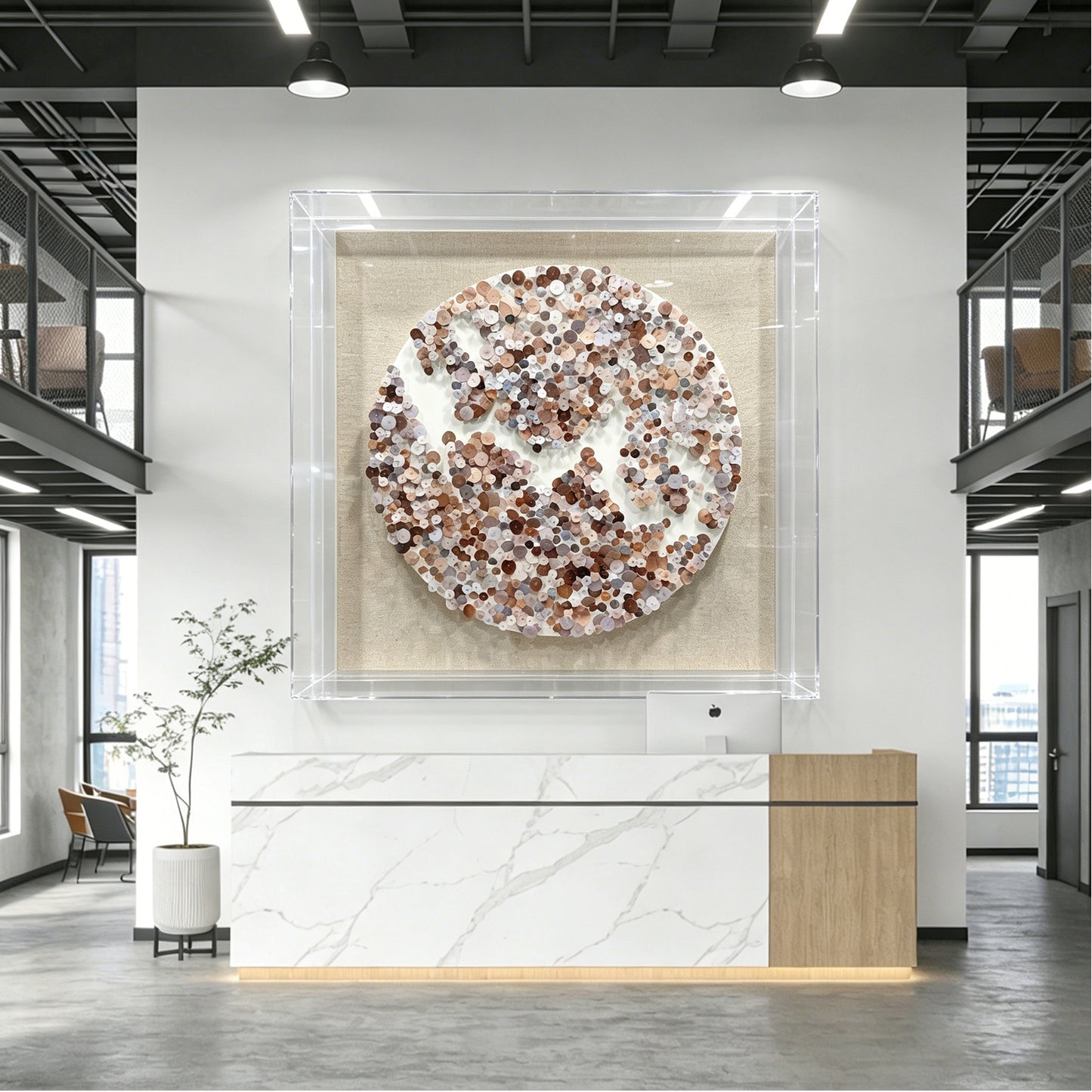 Modern Dimensional Nail Sequin Wall Sculpture