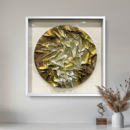 Geometric Resin Wood Block Art - Luxury Shiny Leather Wall Panel