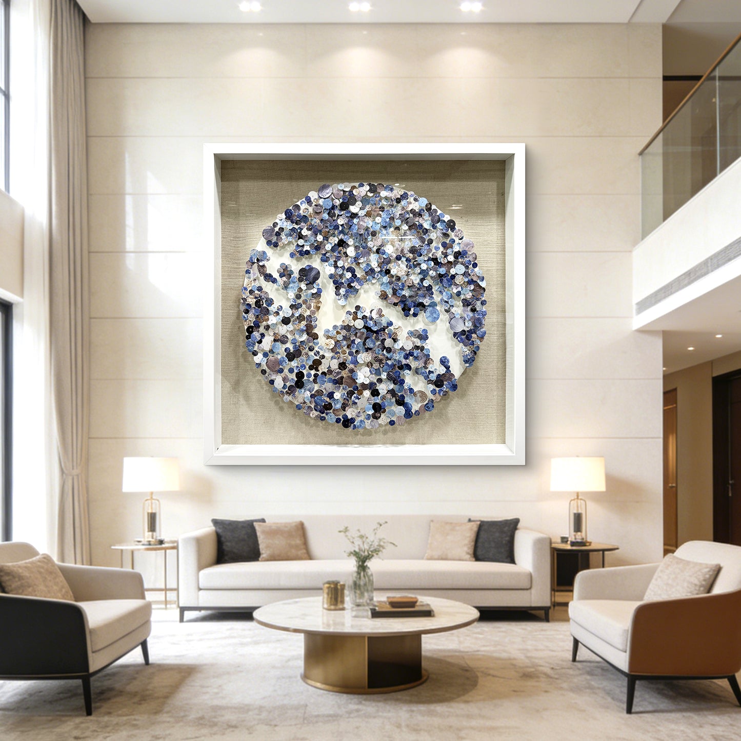 Modern Dimensional Nail Sequin Wall Sculpture