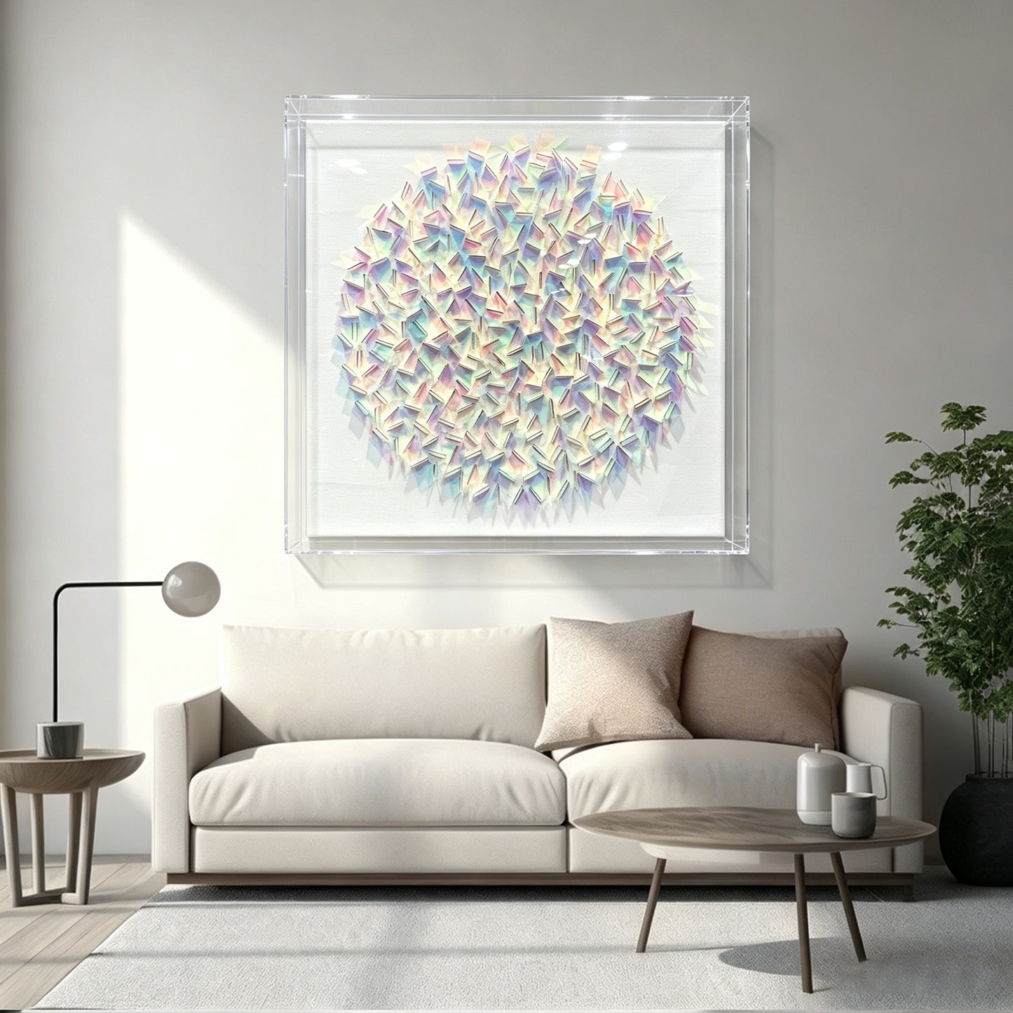 Iridescent Acrylic Shard Wall Art - 3D Holographic Sculpture
