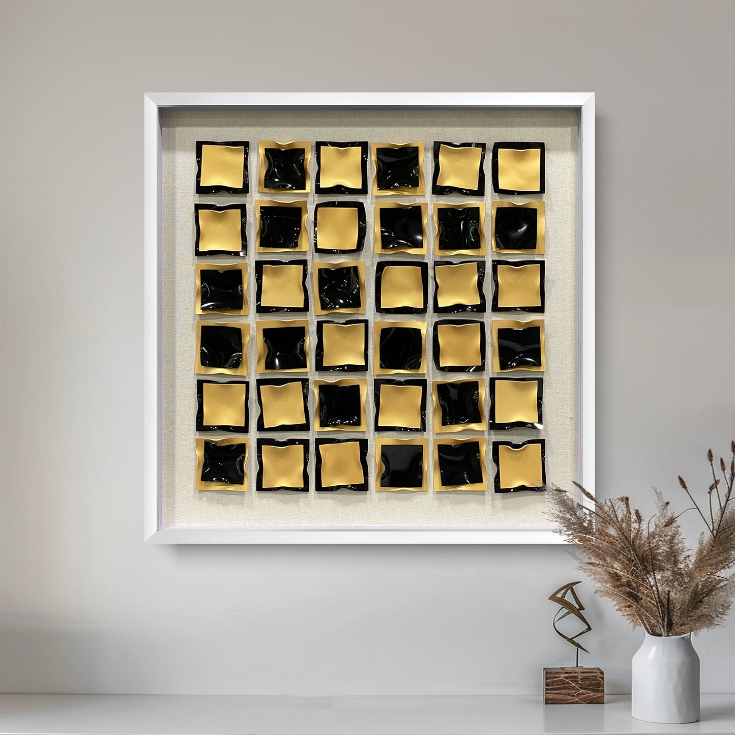 Luxury Acrylic Slat Wall Installation - Multi-Color Gallery Art