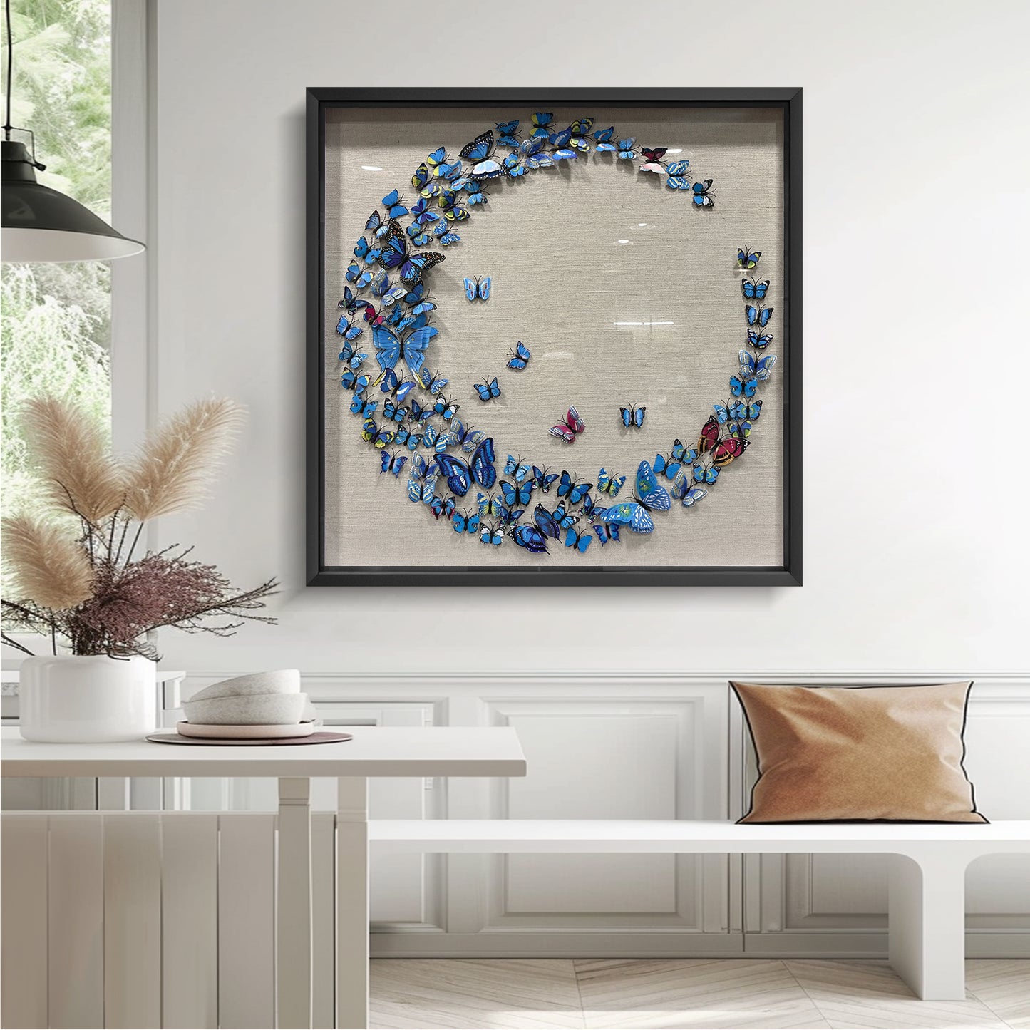 Deep Indigo Coiled Paper Concentric Wall Feature