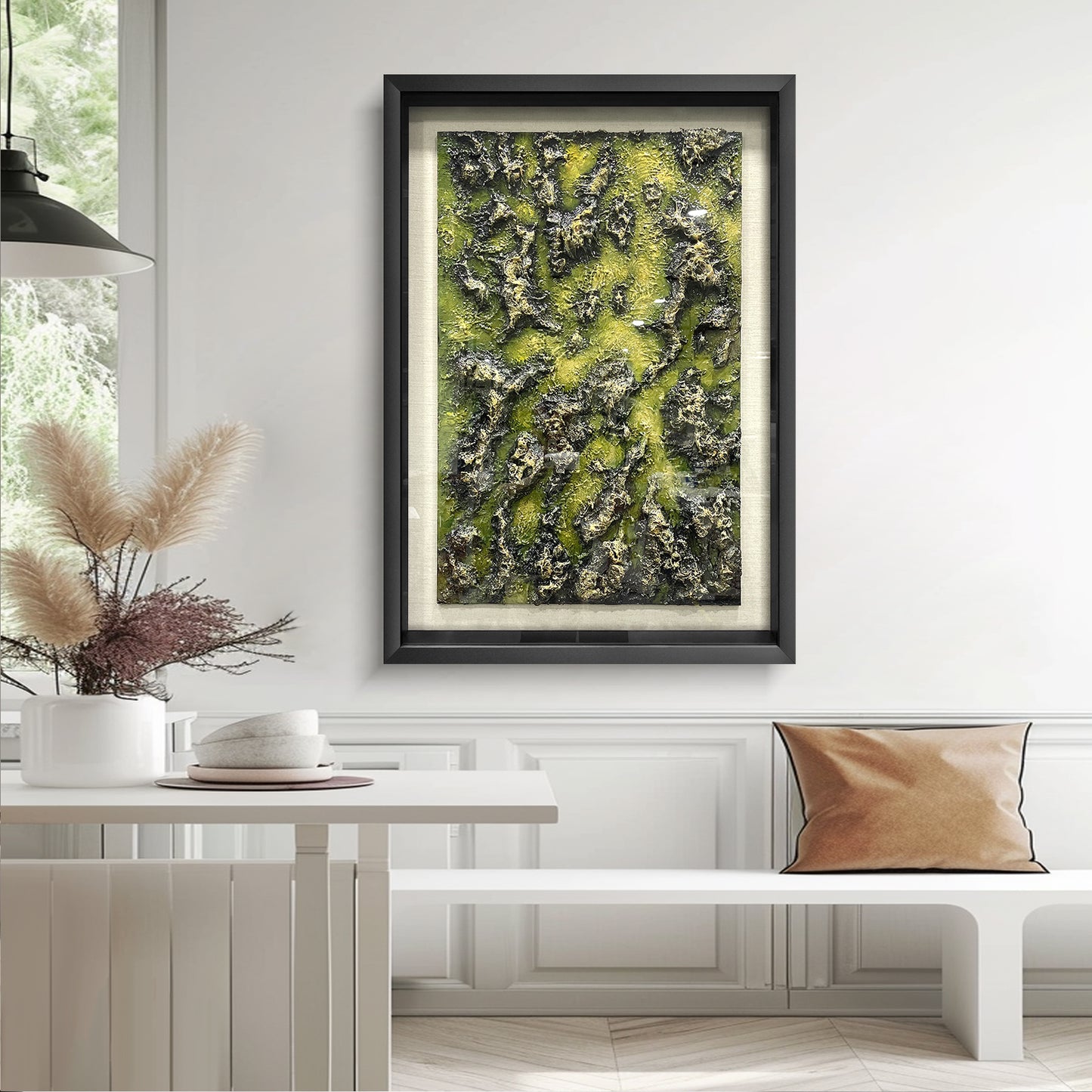 Abstract Fluid Double-Layer Relief Art - Earth Tone Desert Wavy