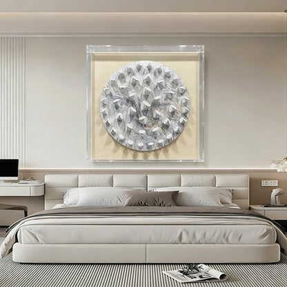 Minimalist Terracotta Wood Block Grid Art - Modern Geometric Panel