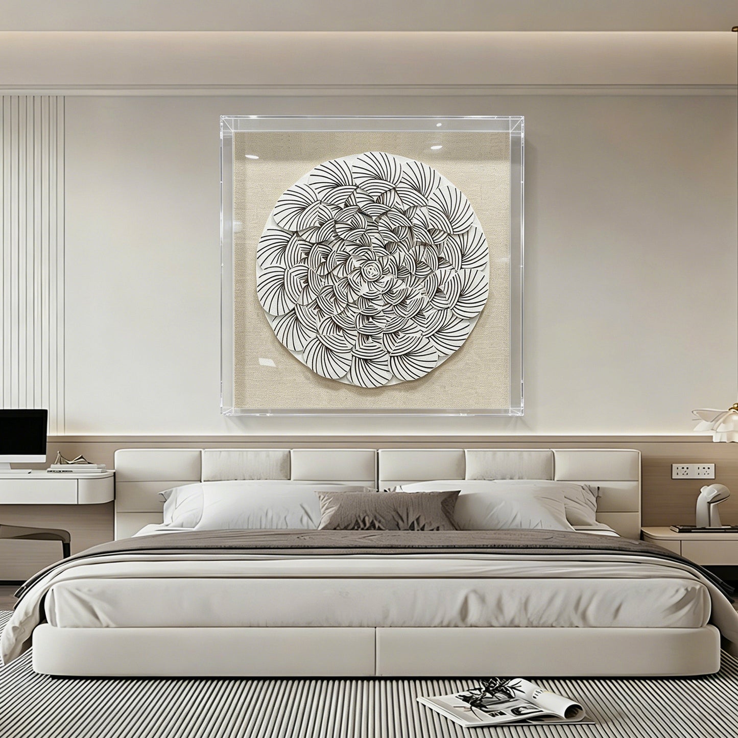 Abstract Gradient Wood Peg Mosaic Art - Textured 3D Shadow Box